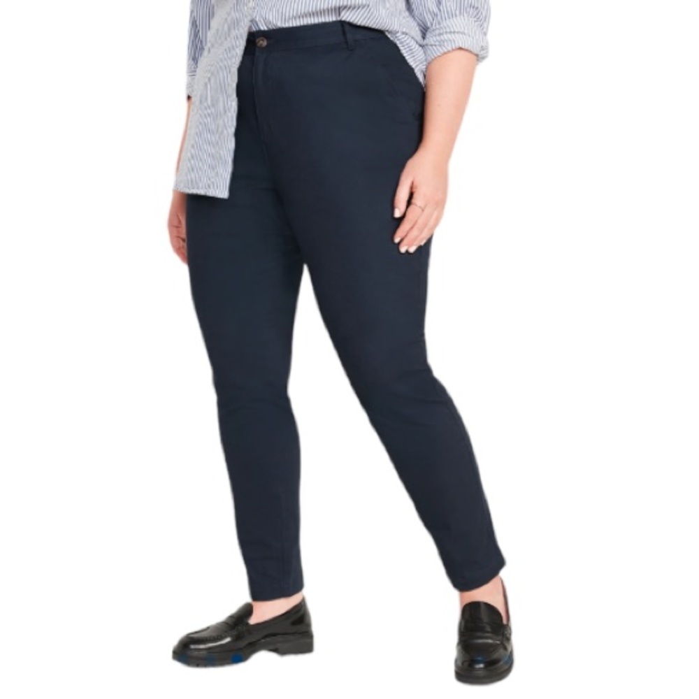 Maison Jules navy blue stretch button front jeggings size 12